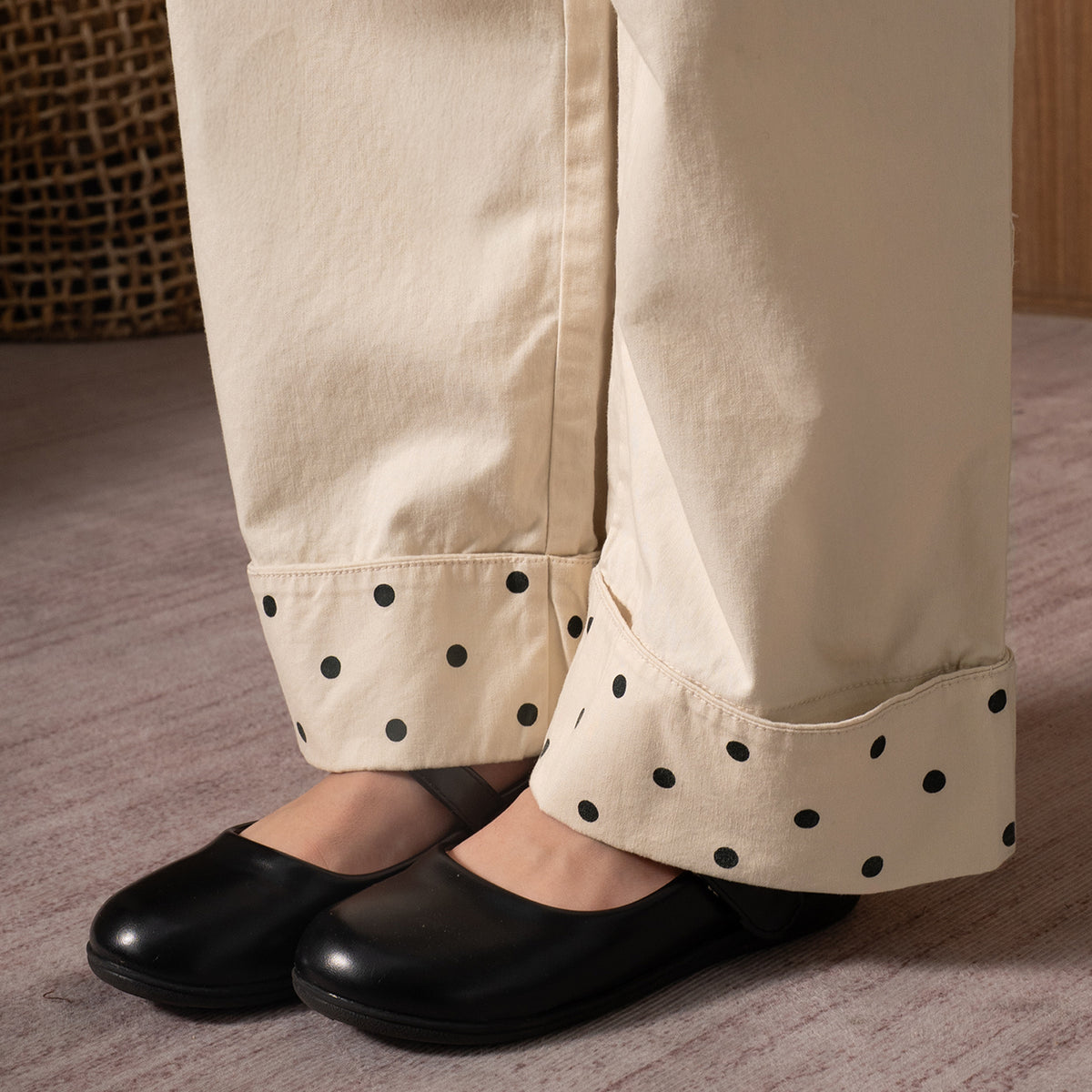 Osella Kids Amelie Dotted Cuff Twill Trousers 2387660388 | Celana Panjang Anak Perempuan