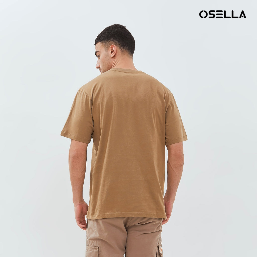 Osella Regular Fit Print T-Shirt In Dark Brown 2074500785 | Kaos Lengan Pendek Pria