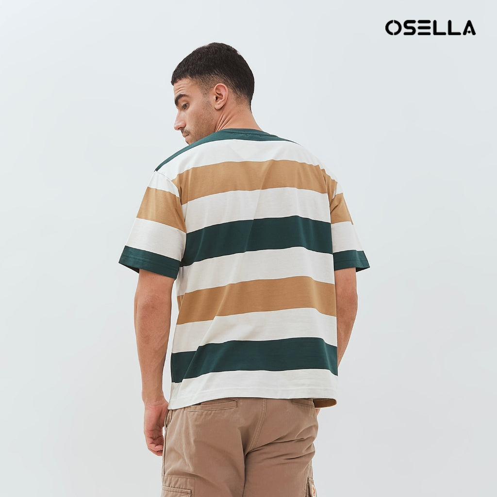 Osella Mike Multicolorstripe Relaxed Fit T-Shirt 20715018 | Kaos Lengan Pendek Garis Garis Pria