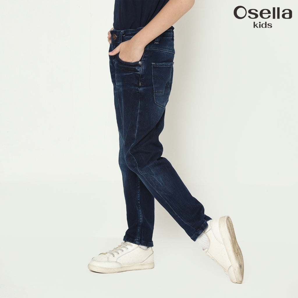 Osella Holden Denim Long Pants in Dark Washed 128O5005A3 | Celana Denim Anak Laki Laki