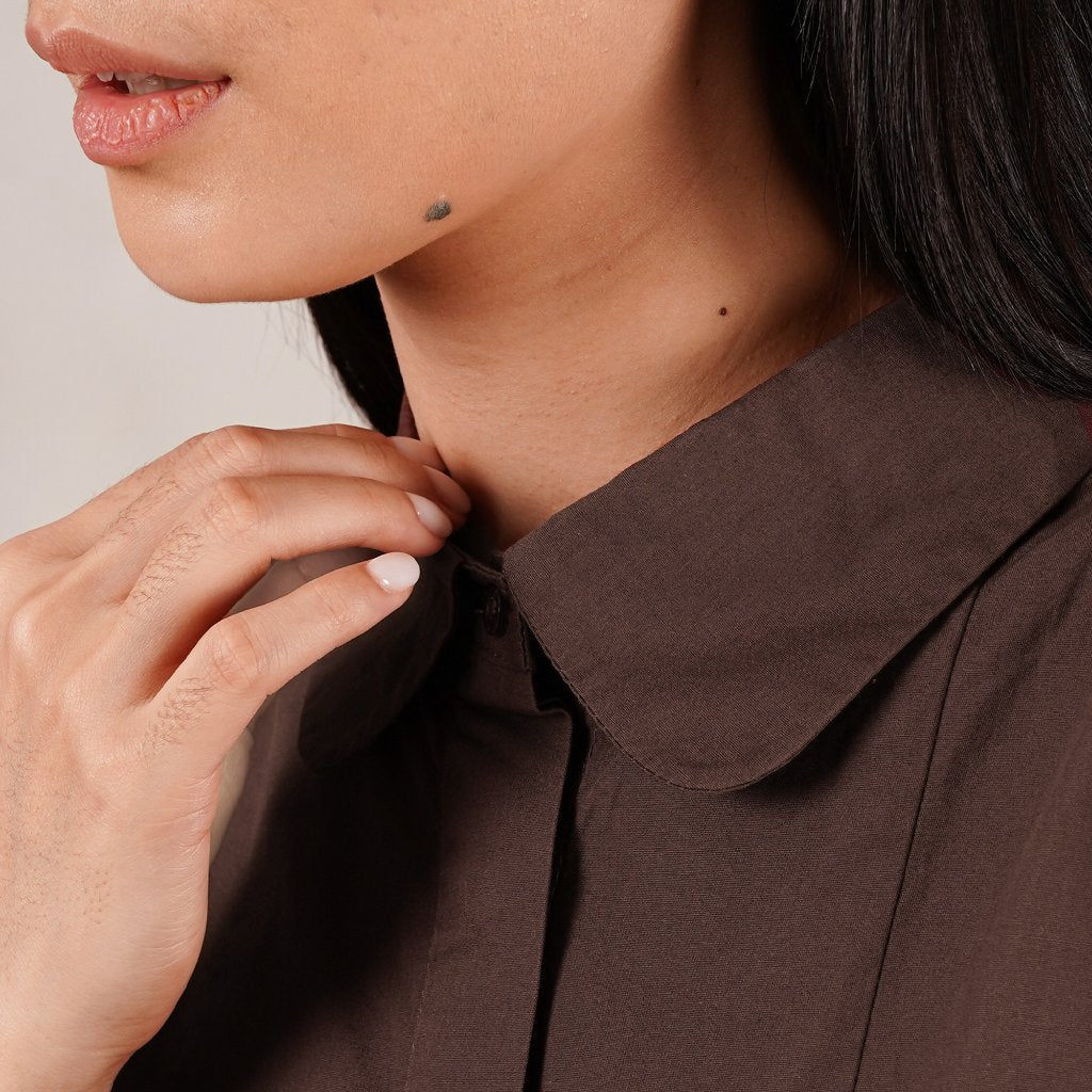 Osella Pleated Top 2137660356 | Atasan Kemeja Lengan Panjang Wanita