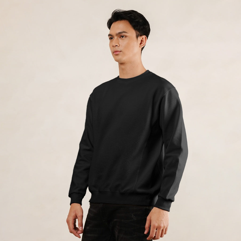 Osella Gridlock Waffle Sweats 20116601 | Sweater Lengan Panjang Pria