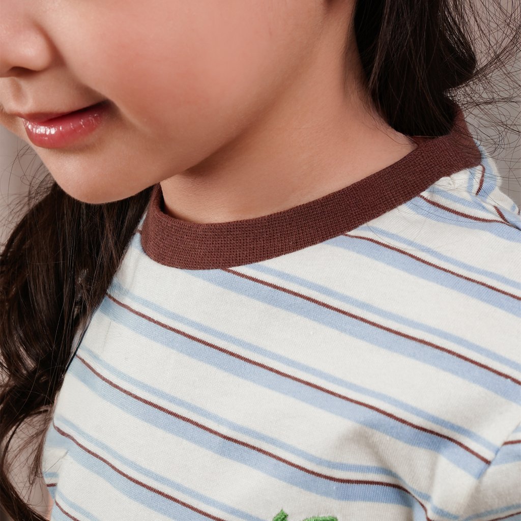 Osella Kids Chloe Striped T-shirt 2371660836 | Atasan Kaos Lengan Pendek Anak Perempuan