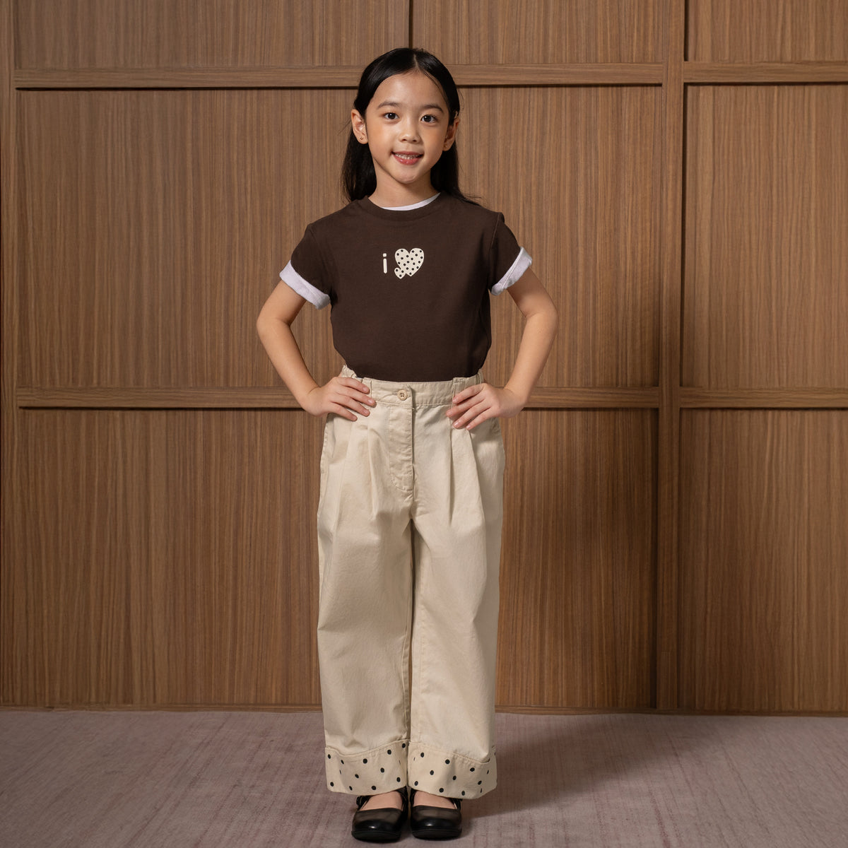 Osella Kids Amelie Dotted Cuff Twill Trousers 2387660388 | Celana Panjang Anak Perempuan