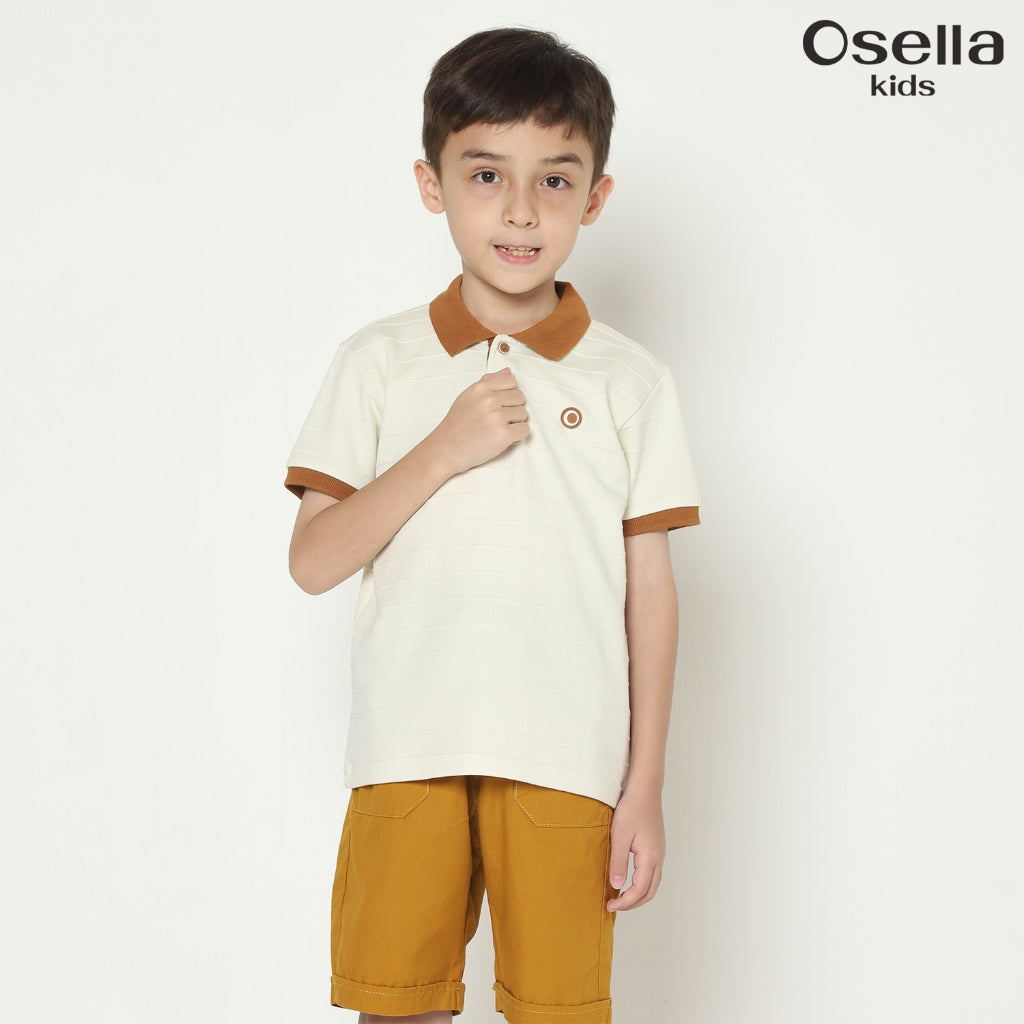 Osella Archie Texture Stripe Polo Shirt 22215003 | Atasan Polo Anak Laki Laki
