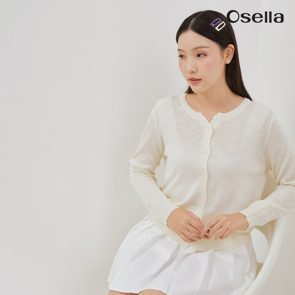 Osella Nuella Plain Knit Cardigan 21615005 | Cardigan Rajut Wanita