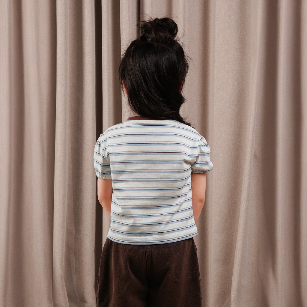 Osella Kids Chloe Striped T-shirt 2371660836 | Atasan Kaos Lengan Pendek Anak Perempuan
