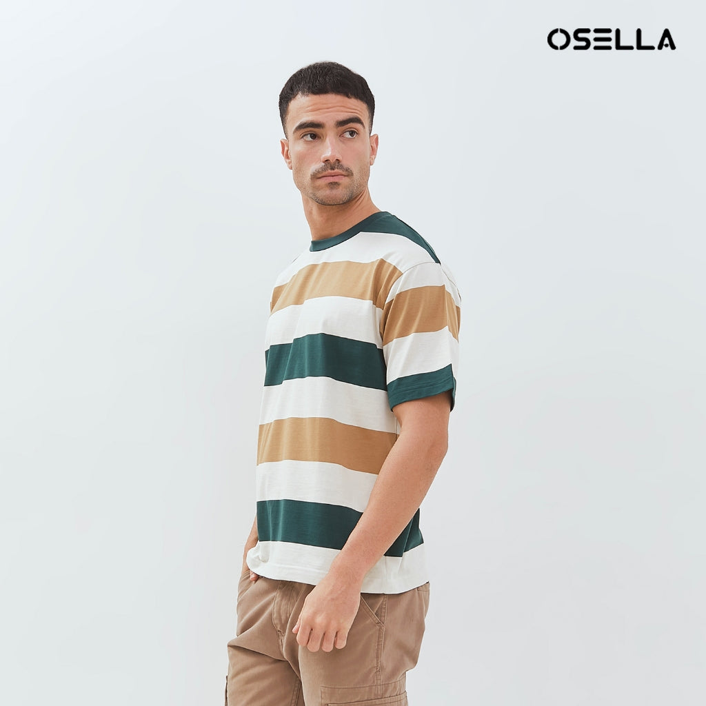 Osella Mike Multicolorstripe Relaxed Fit T-Shirt 20715018 | Kaos Lengan Pendek Garis Garis Pria