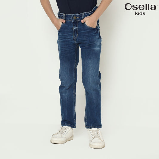 Osella Kids Elliot Denim Long Pants in Medium Washed