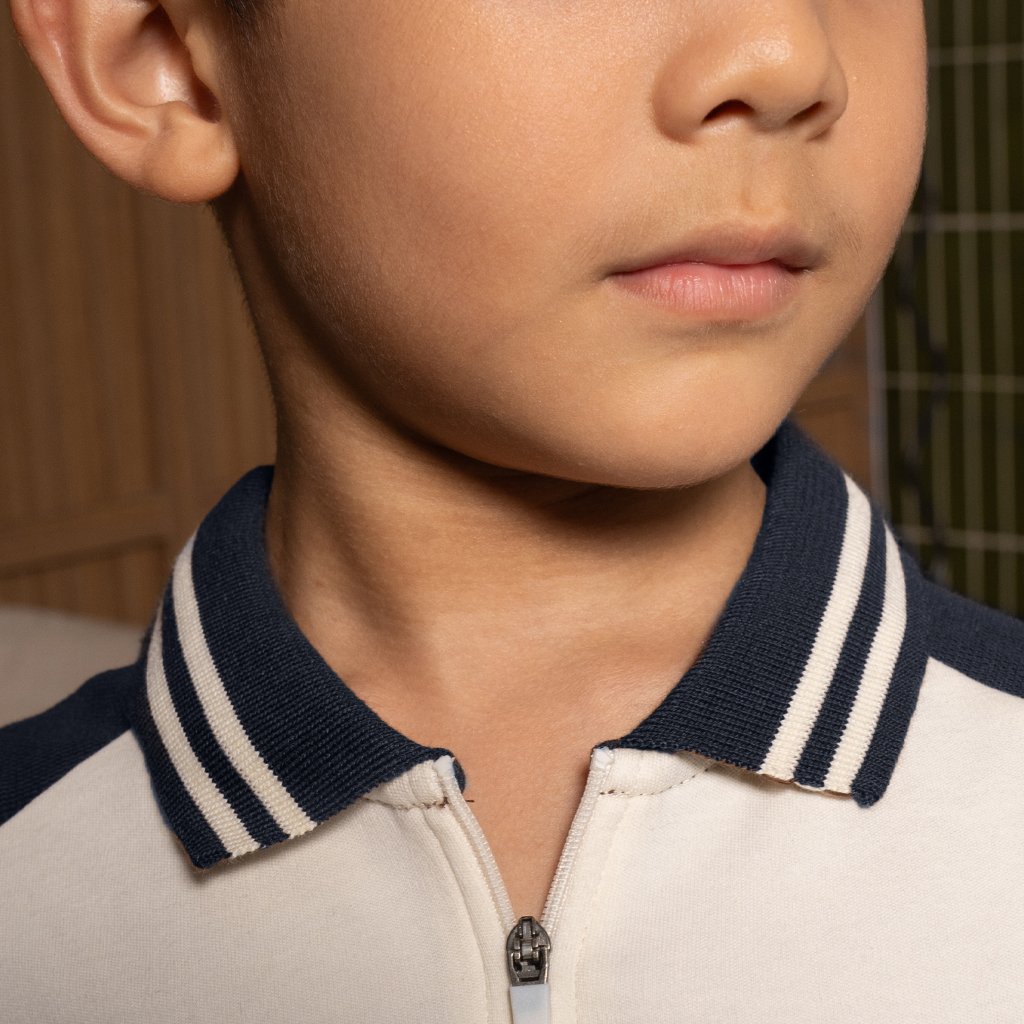 Osella Kids Ripple Polo Long 22276603 | Atasan Polo Lengan Panjang Anak Laki Laki