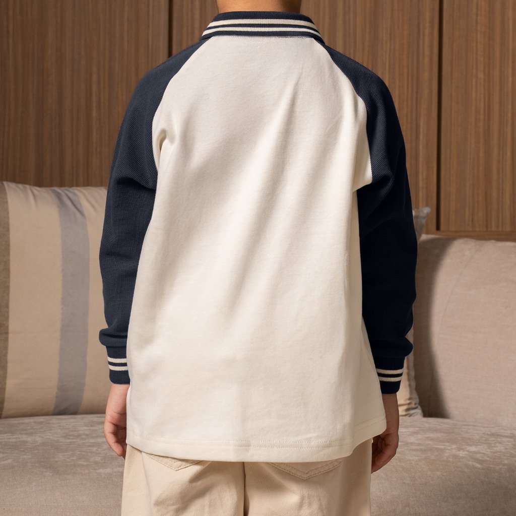 Osella Kids Ripple Polo Long 22276603 | Atasan Polo Lengan Panjang Anak Laki Laki
