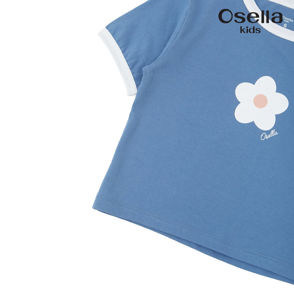Osella Bloom Ringer Tee 23715010 | Atasan Kaos Lengan Pendek Anak Perempuan