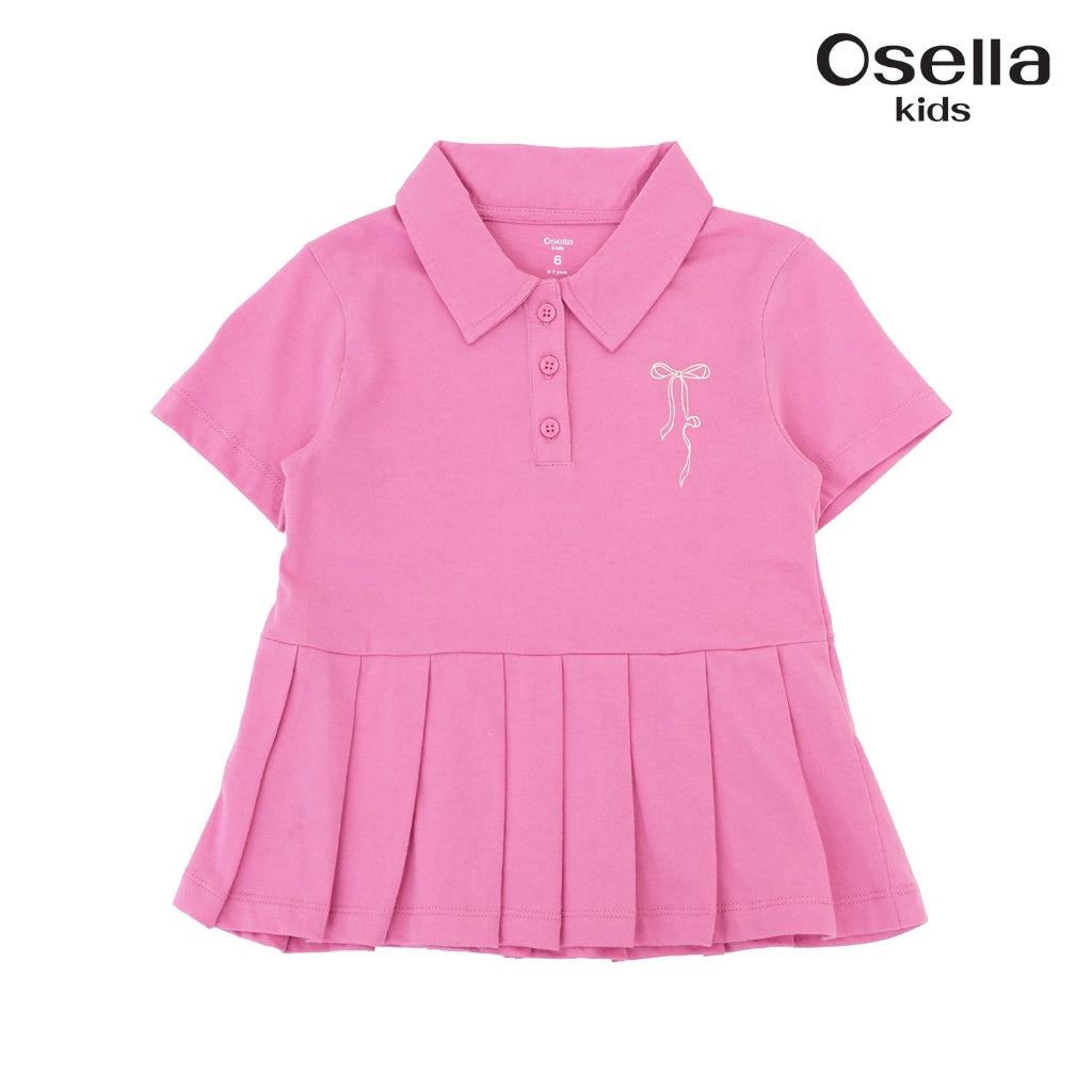 Osella Ribbon Top With Pleats 2336500513 | Atasan Ruffle Lengan Pendek Anak Perempuan