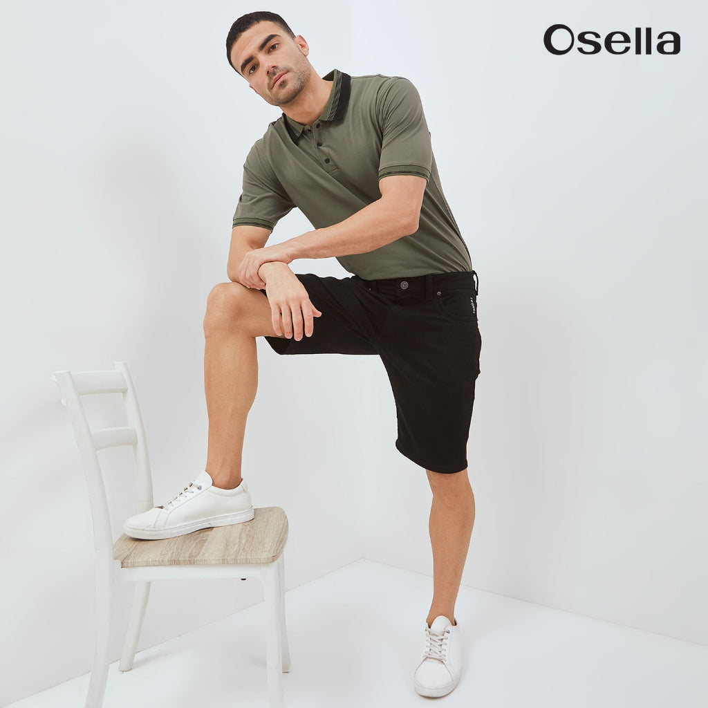 Osella Short Denim Pants In Black Wash 2086500743 | Celana Jeans Pendek Pria