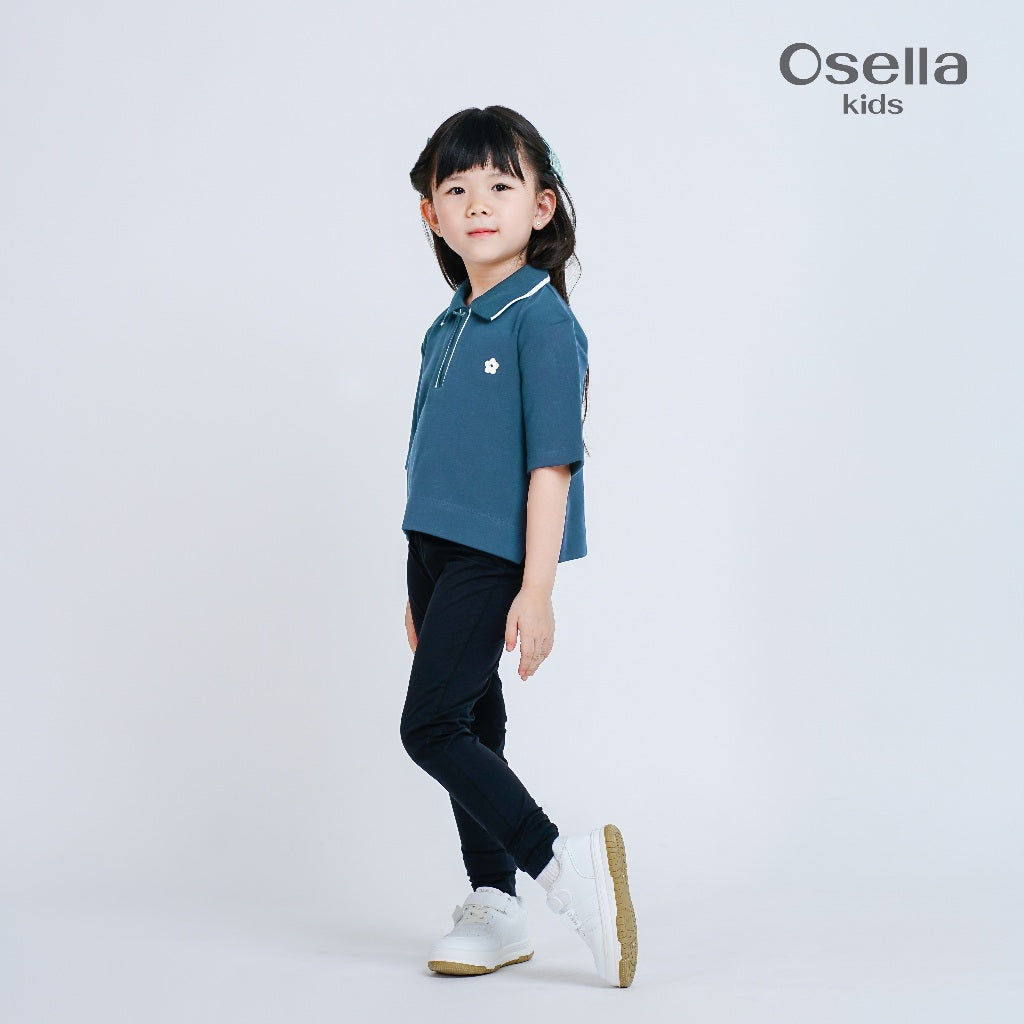Osella Kids Bluish Blossom Polo Top