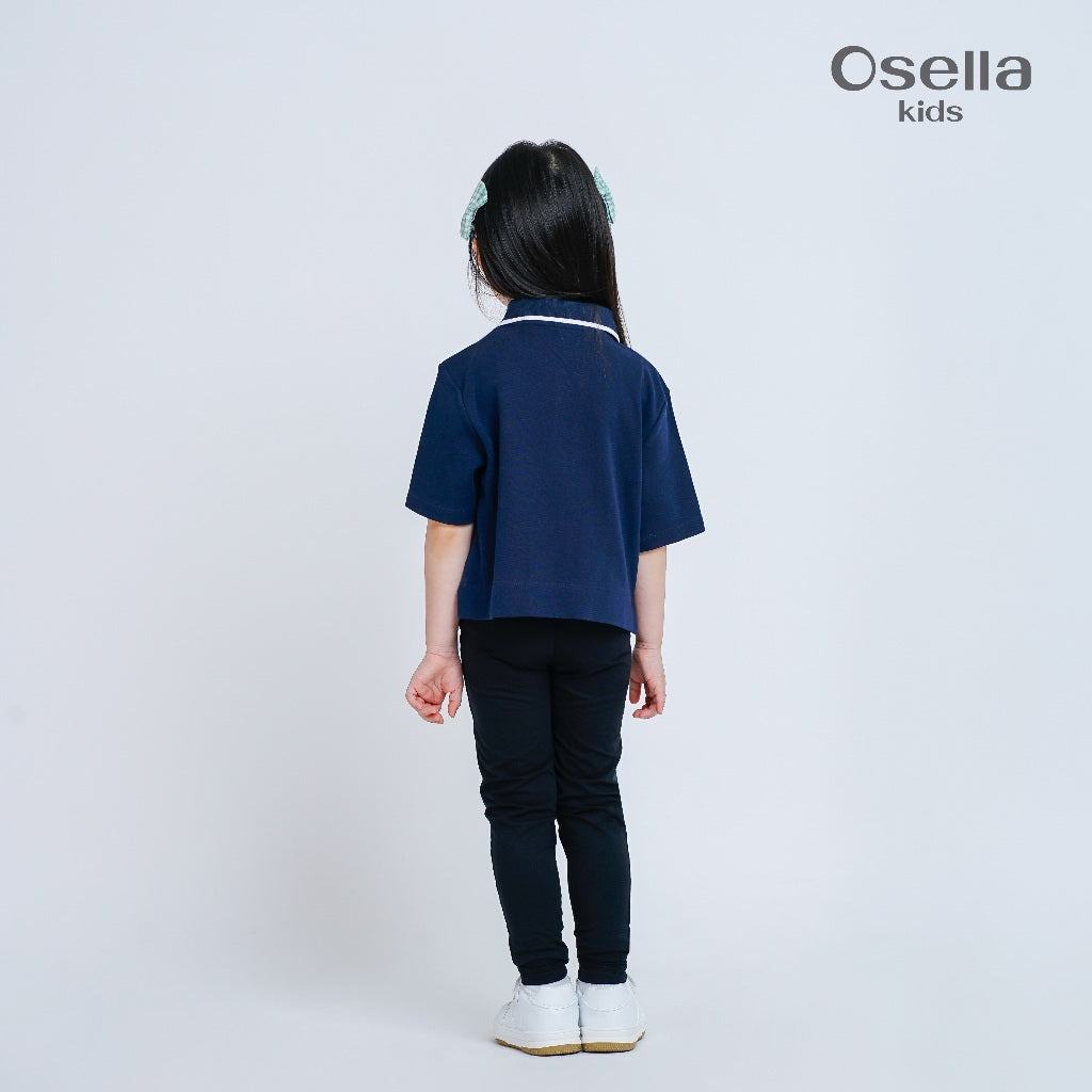 Osella Kids Bluish Blossom Polo Top