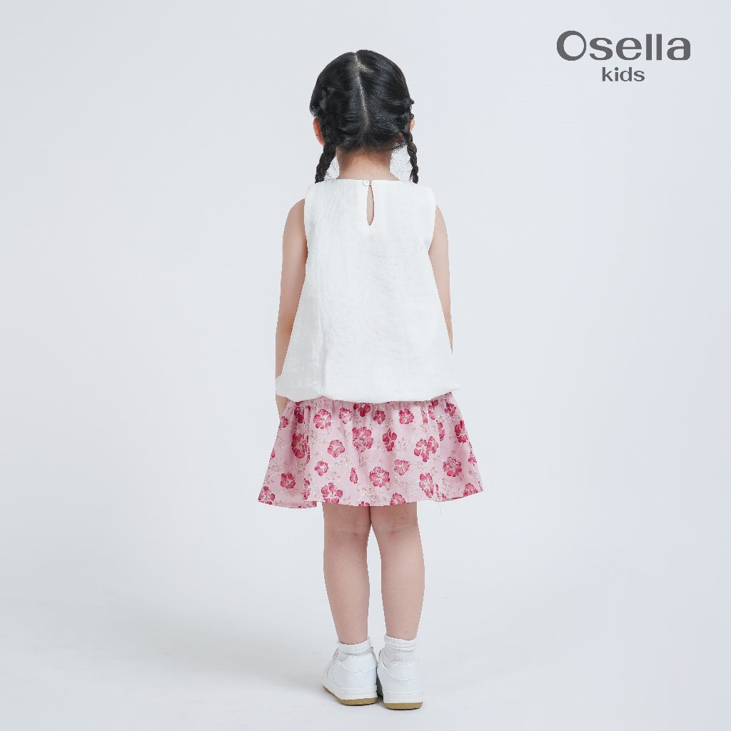 Osella Gentle Bloom Linen Top 23366001 | Blouse Basic Tanpa Lengan Anak Perempuan