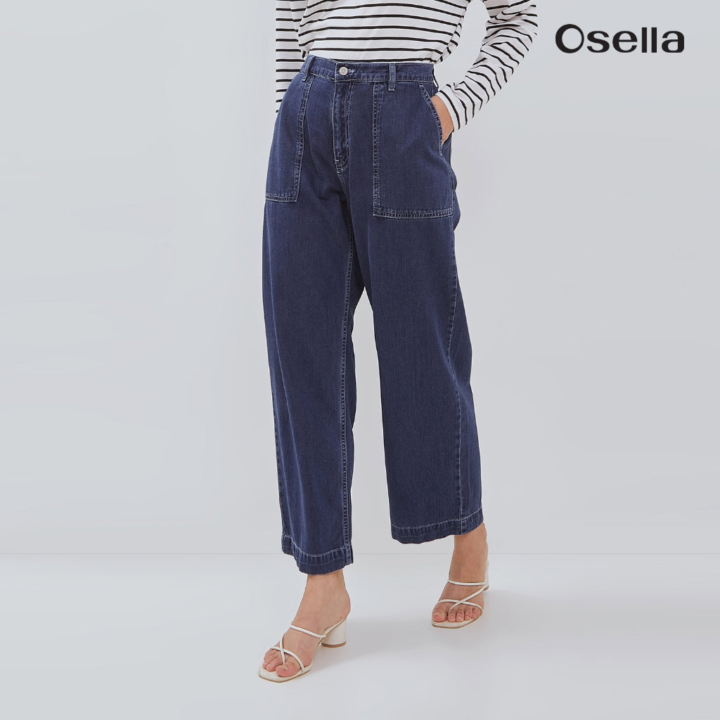 Osella Kaia Wide Leg Denim 218O6601 | Celana Jeans Panjang Wanita