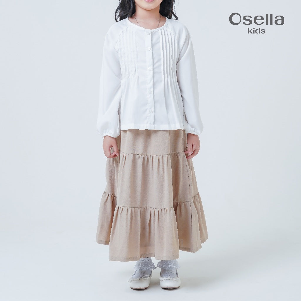 Osella Kids Pearl Pleated Blouse 23376602 | Atasan Blouse Anak Perempuan