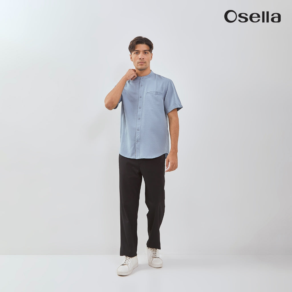 Osella Zahr Short Sleeve Koko Shirt With Dobby Pattern Textured Fabric 203W6603 | Kemeja Koko Raya Lengan Pendek Pria