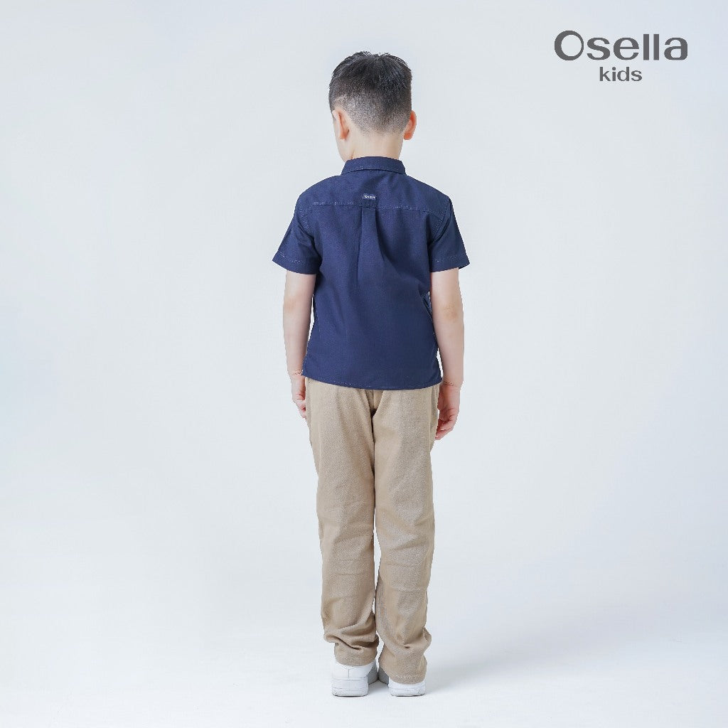 Osella Kids Elmer Regular Fit Short Shirt 22326603 | Kemeja Formal Anak Laki Laki