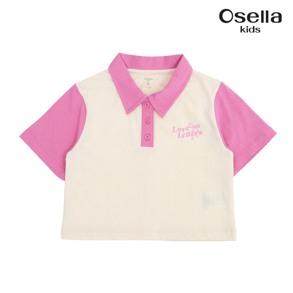 Osella Love Letter Polo Tee 2322500288 | Atasan Kaos Polo Anak Perempuan