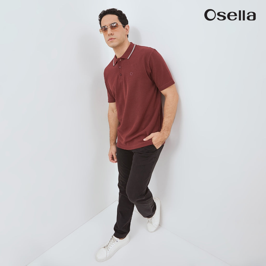 Osella Darren Waffle Textured Polo Shirt 20216601 | Kaos Polo Lengan Pendek Pria