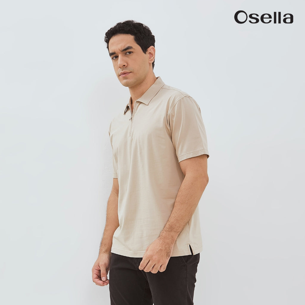 Osella Ultra-Soft Half-Zip Polo 20216603 | Atasan Kaos Polo Lengan Pendek Pria