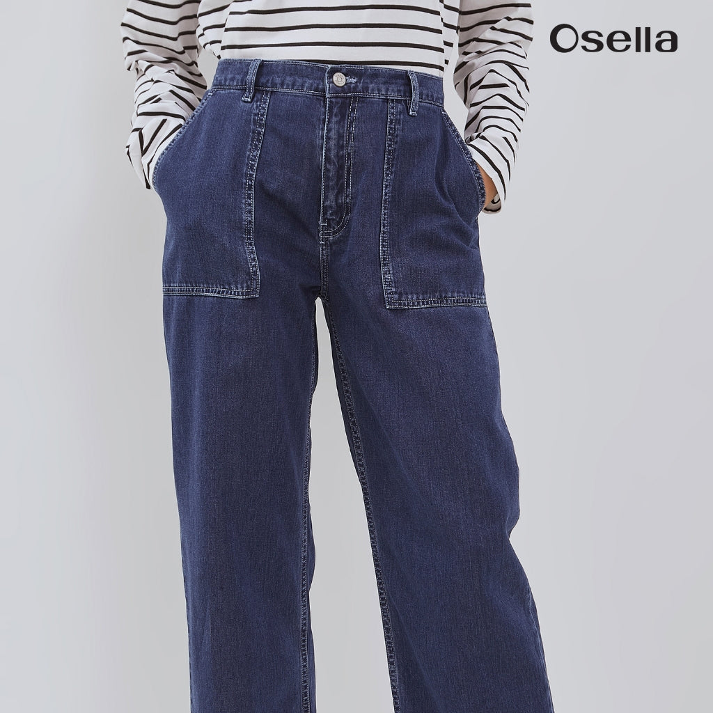 Osella Kaia Wide Leg Denim 218O6601 | Celana Jeans Panjang Wanita