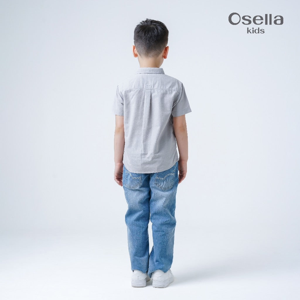 Osella Kids Elmer Regular Fit Short Shirt 22326603 | Kemeja Formal Anak Laki Laki