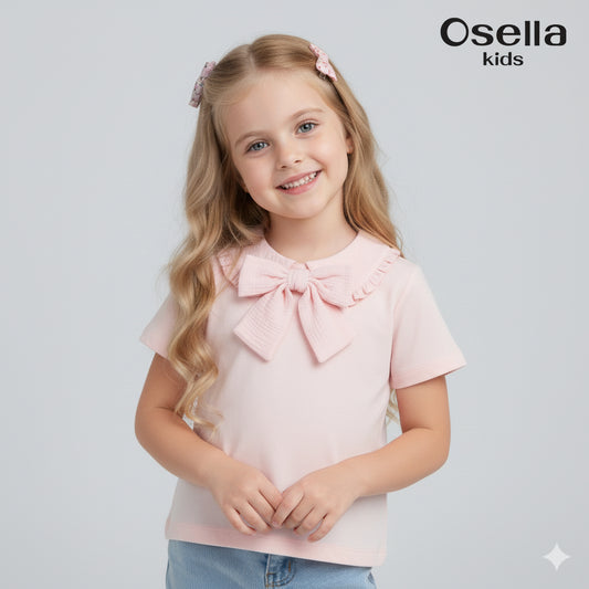 Osella Bowtie Blouse 2336500613 | Atasan Blouse Lengan Pendek Anak Perempuan