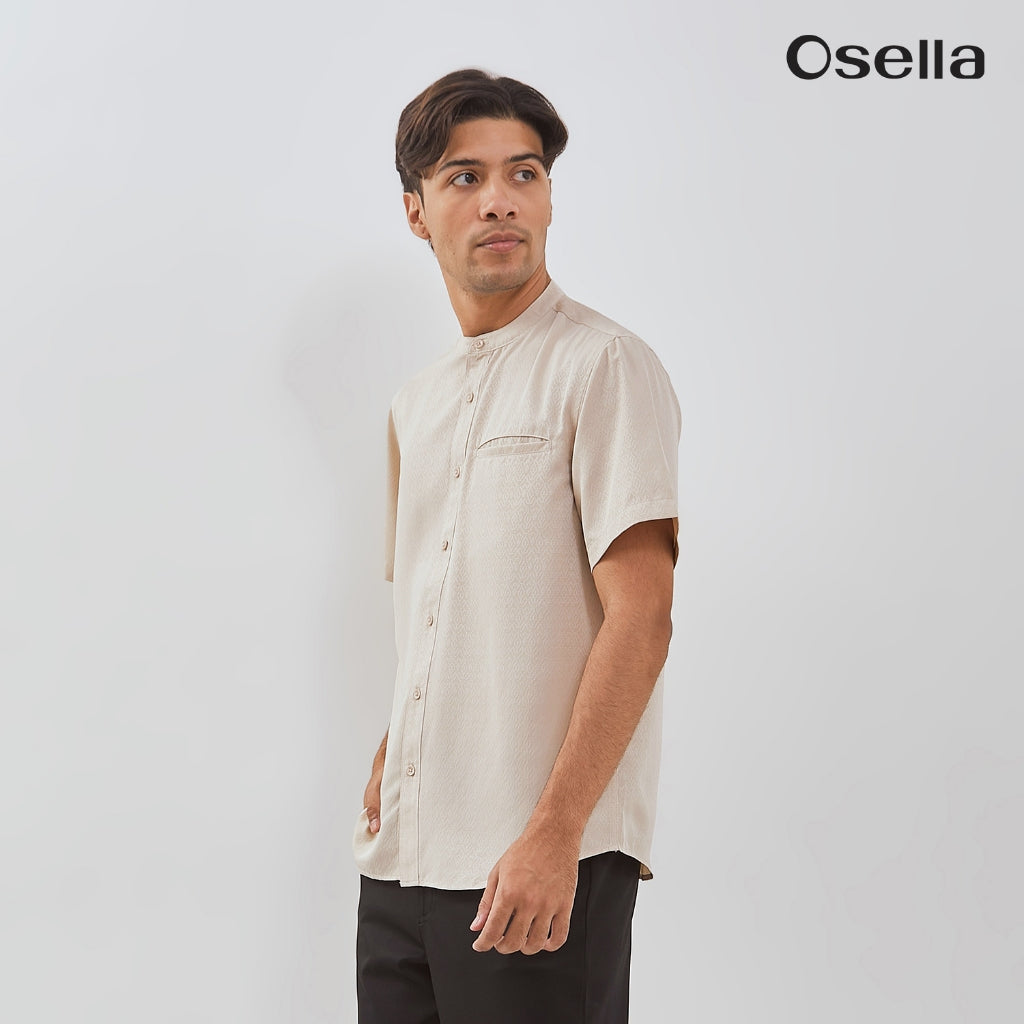 Osella Zahr Short Sleeve Koko Shirt With Dobby Pattern Textured Fabric 203W6603 | Kemeja Koko Raya Lengan Pendek Pria