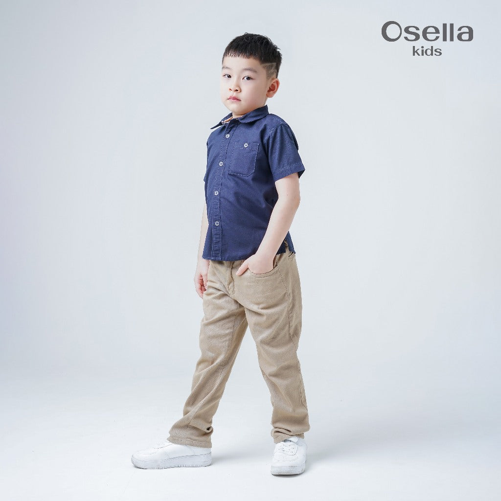 Osella Kids Elmer Regular Fit Short Shirt 22326603 | Kemeja Formal Anak Laki Laki