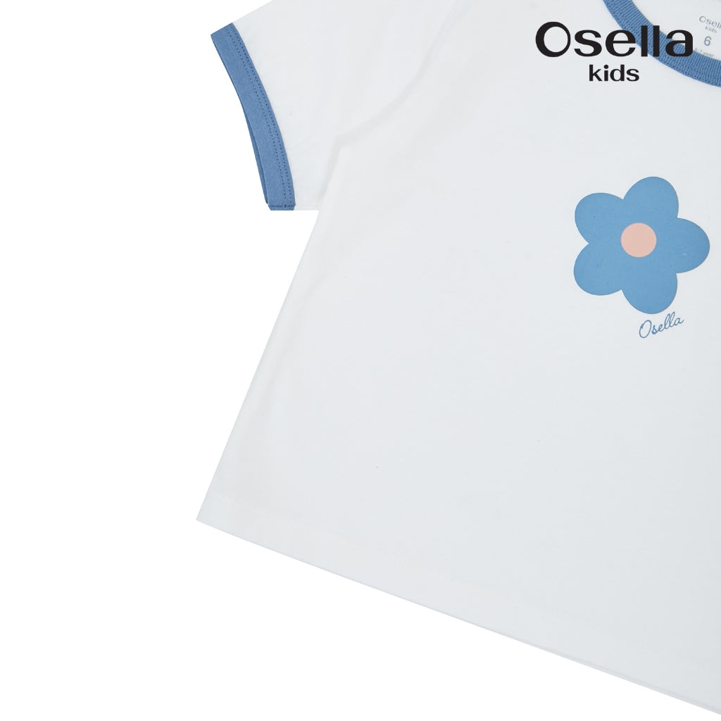 Osella Bloom Ringer Tee 23715010 | Atasan Kaos Lengan Pendek Anak Perempuan