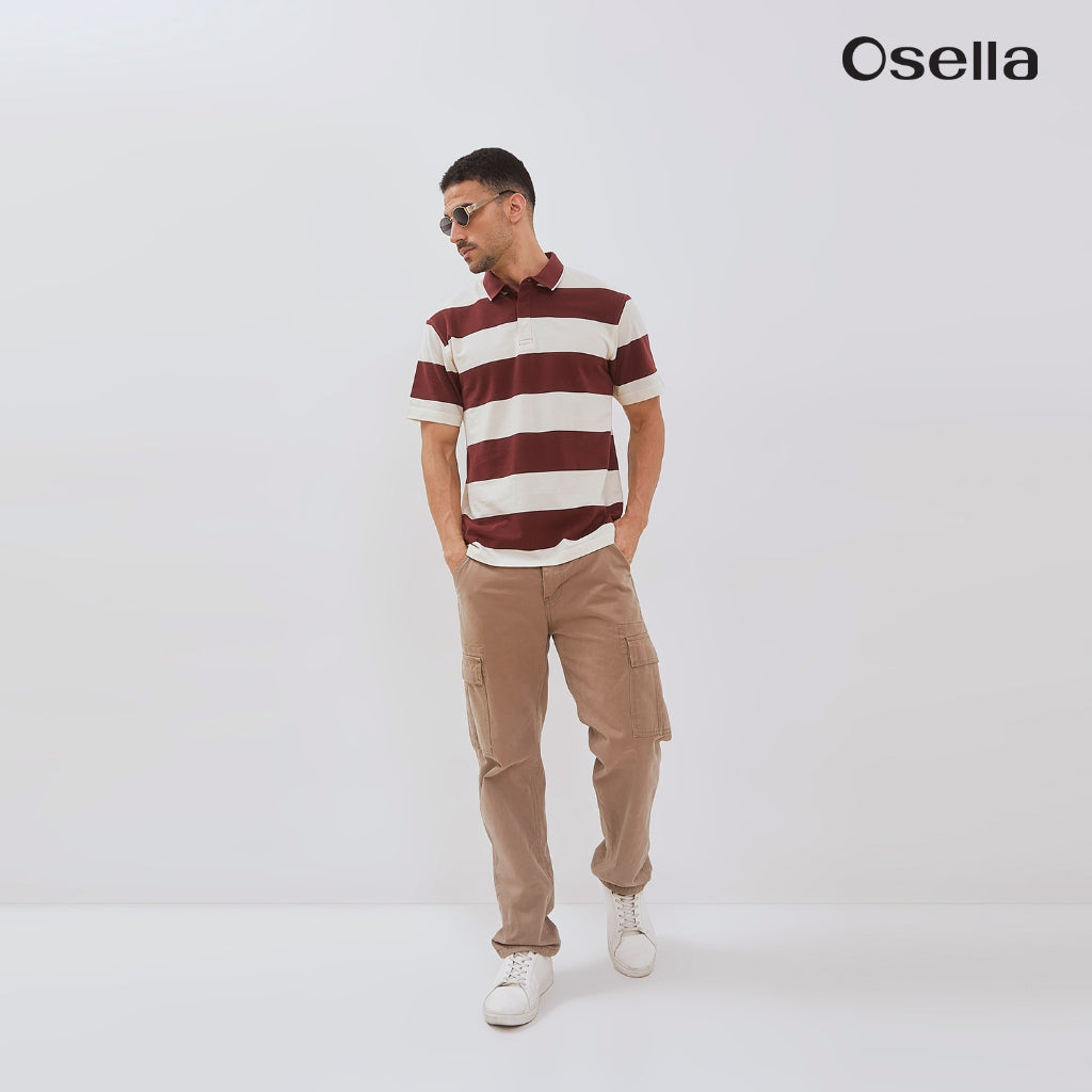 Osella Rodger Striped Polo Shirt 2021501236 | Kaos Polo Lengan Pendek Pria