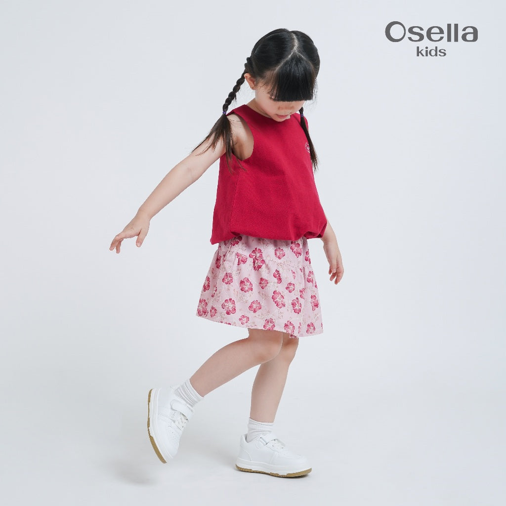 Osella Gentle Bloom Linen Top 23366001 | Blouse Basic Tanpa Lengan Anak Perempuan