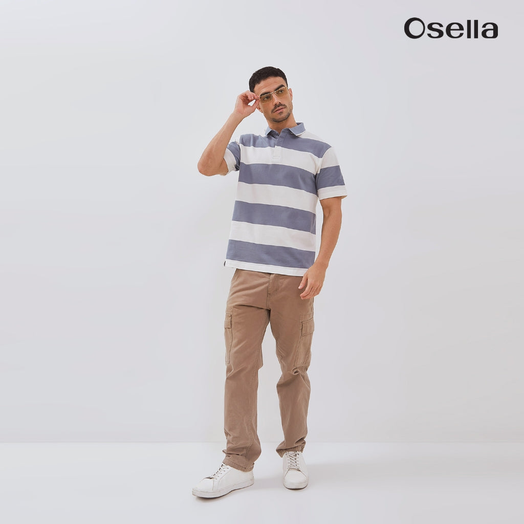 Osella Rodger Striped Polo Shirt 2021501236 | Kaos Polo Lengan Pendek Pria