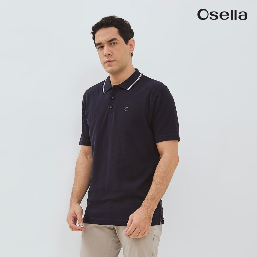 Osella Darren Waffle Textured Polo Shirt 20216601 | Kaos Polo Lengan Pendek Pria