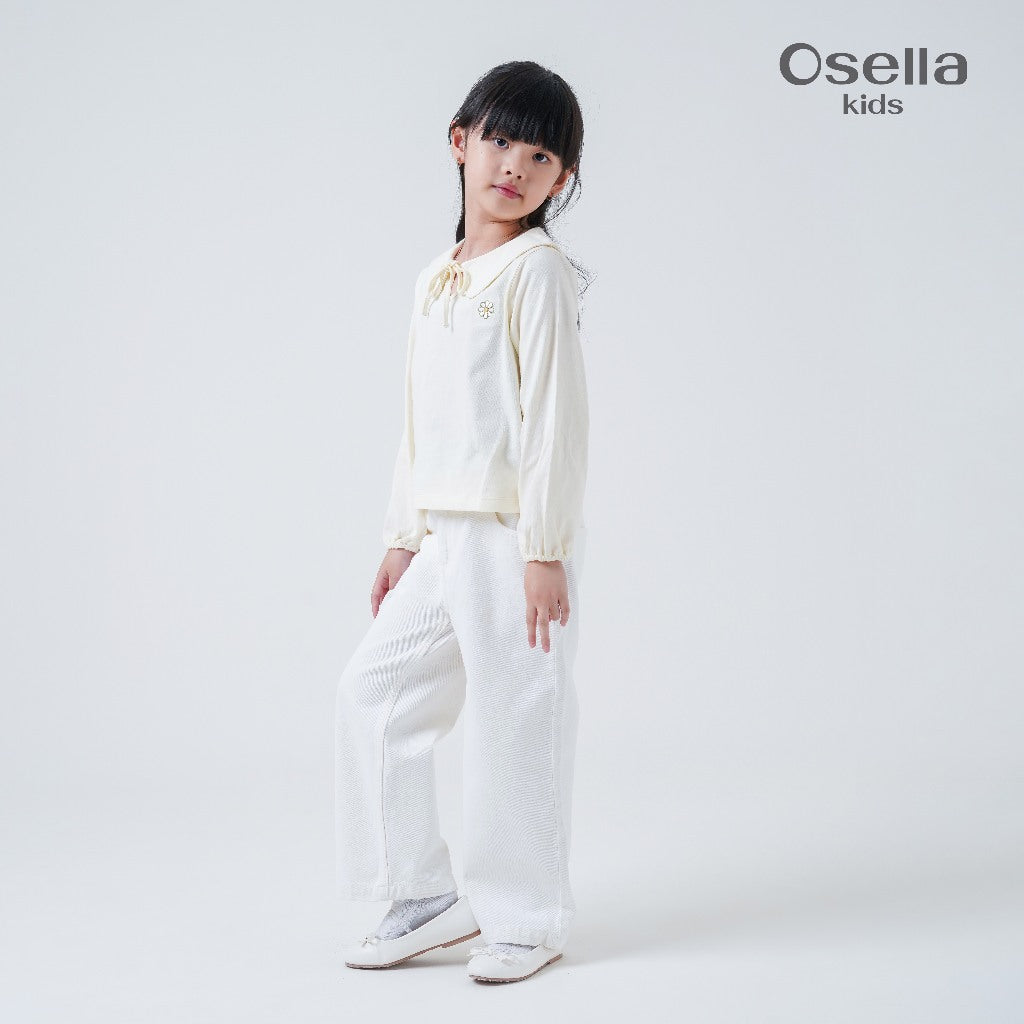 Osella Kids Daniele Ribbon Collar Tee 2377660488 | Atasan Blouse Anak Perempuan