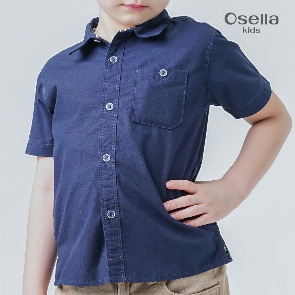 Osella Kids Elmer Regular Fit Short Shirt 22326603 | Kemeja Formal Anak Laki Laki