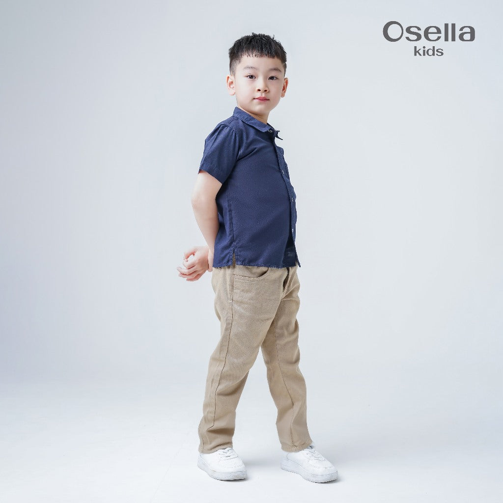 Osella Kids Elmer Regular Fit Short Shirt 22326603 | Kemeja Formal Anak Laki Laki