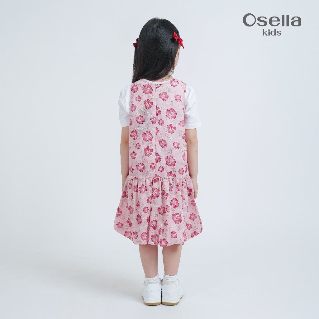 Osella Bloomy Layered Dress 2356600113 | Dress Tanpa Lengan Motif Bunga Anak Perempuan