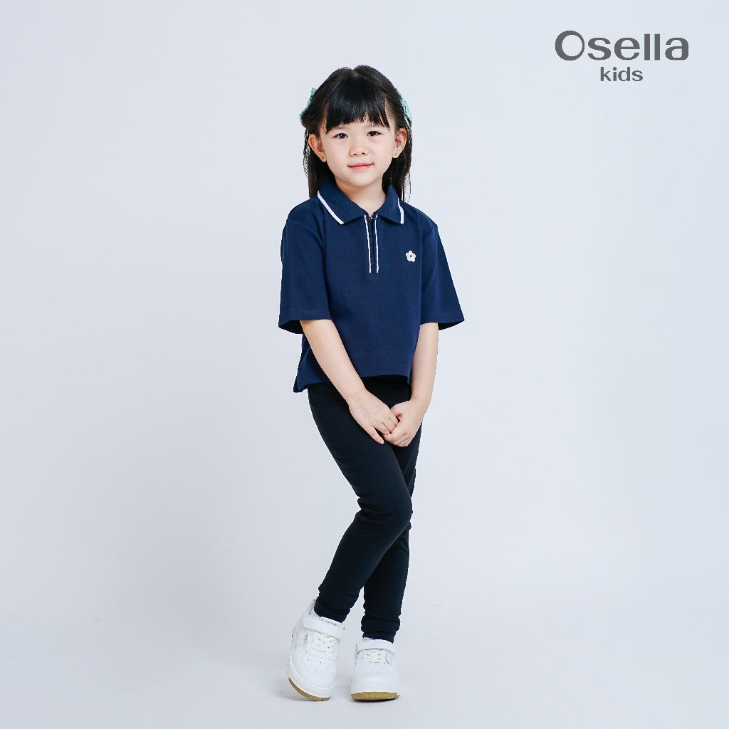 Osella Kids Bluish Blossom Polo Top