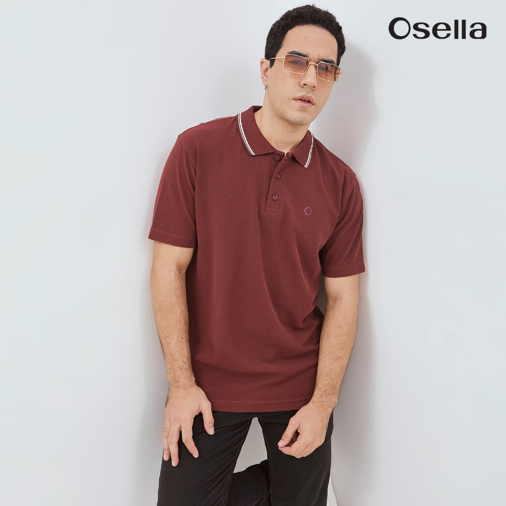 Osella Darren Waffle Textured Polo Shirt 20216601 | Kaos Polo Lengan Pendek Pria