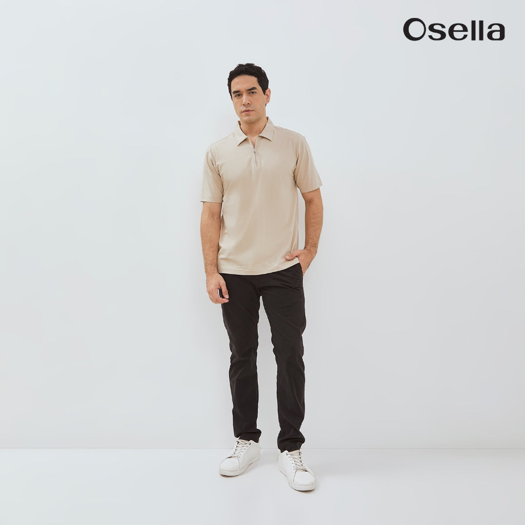Osella Ultra-Soft Half-Zip Polo 20216603 | Atasan Kaos Polo Lengan Pendek Pria