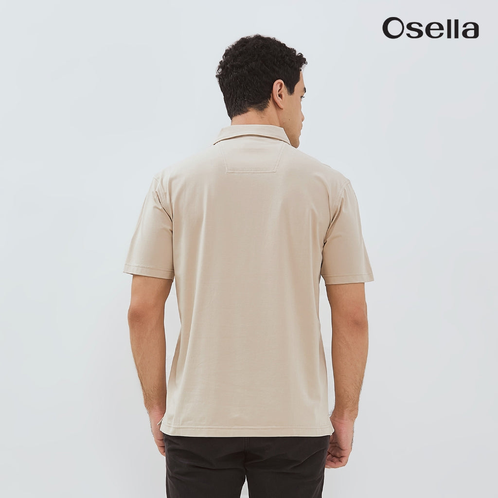 Osella Ultra-Soft Half-Zip Polo 20216603 | Atasan Kaos Polo Lengan Pendek Pria
