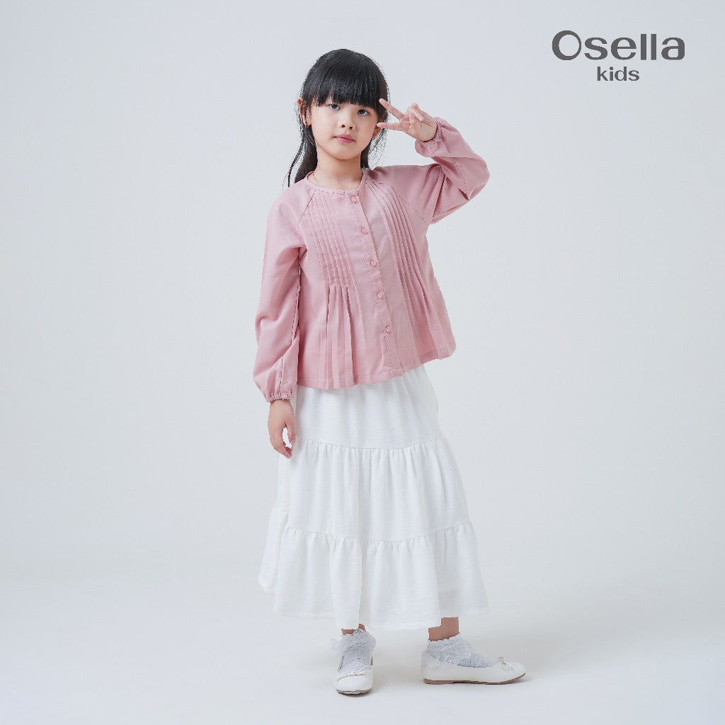 Osella Kids Pearl Pleated Blouse 23376602 | Atasan Blouse Anak Perempuan