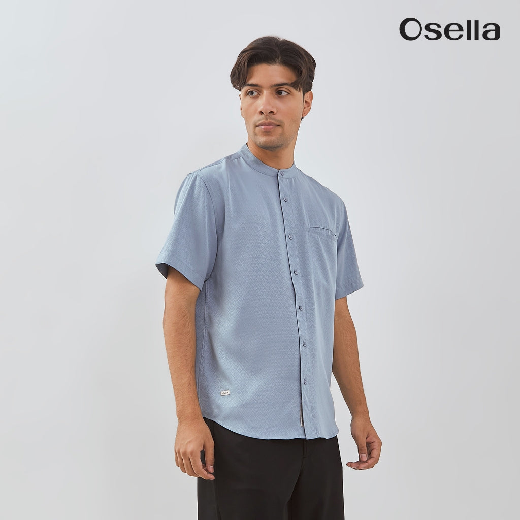 Osella Zahr Short Sleeve Koko Shirt With Dobby Pattern Textured Fabric 203W6603 | Kemeja Koko Raya Lengan Pendek Pria