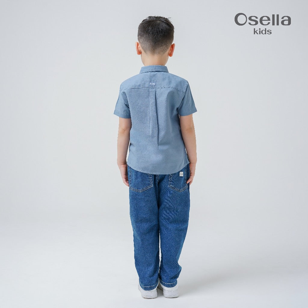 Osella Kids Elmer Regular Fit Short Shirt 22326603 | Kemeja Formal Anak Laki Laki