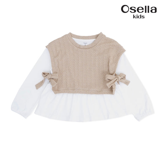 Osella Cozy Top With Textured Knit Vest